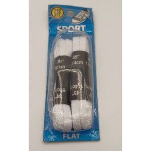 2 SHOE GEAR SPORT SHOE LACES 36" AND 45" FLAT WHITE